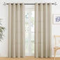RYB HOME Linen Sheer Curtains, Soft Linen Textured Farmhouse Curtains for Living Room Windows, Extra Long Curtain Panels for Bedroom Dining Area, W 52 x L 95, Set of 2, Beige