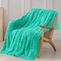 Tuddrom Decorative Extra Soft Faux Fur Blanket Queen Size 80" x 90",Solid Reversible Fuzzy Fluffy Plush Fleece Comfy Microfiber Fur Blanket for Couch Sofa Bed,Teal Blue