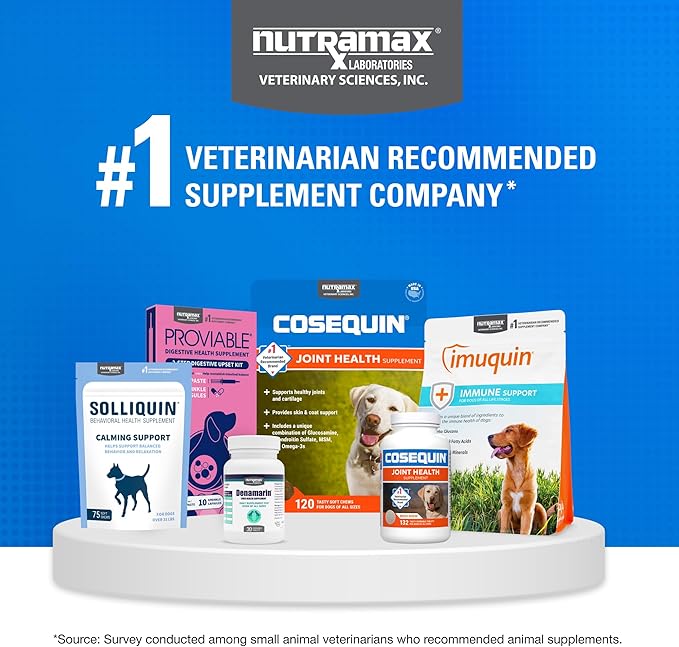Nutramax Cosequin for Dogs Joint Health Supplement, Contains Glucosamine for Dogs, Plus Chondroitin and MSM, Supports Healthy Joints, For All Breeds and Sizes, Chewable Tablets, 132 Count-Mewly Pet