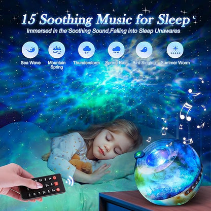 Star Projector, 15 Colors Galaxy Projector for Bedroom Adults,15 White Noise Ceiling Projector for Ceiling for Adults,Bluetooth Galaxy Light Projector Night Light for Kids