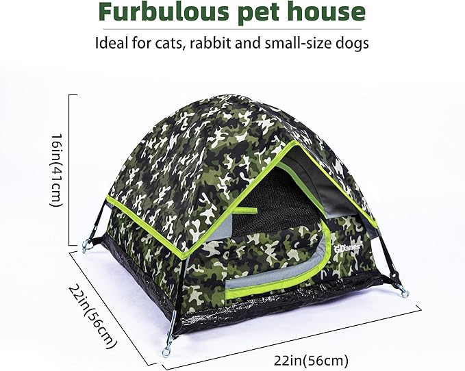 GDanes Camouflage Cat Tent, Portable Pet Cat House with Soft Pad, Cat Cave, Dog House for Small Medium Dogs and Rabbits-Mewly Pet