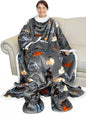 Catalonia Sherpa Wearable Blanket with Sleeves & Foot Pockets for Adult Women Men, Comfy Snuggly Wrap Sleeved Throw Blanket Robe, Gift Idea