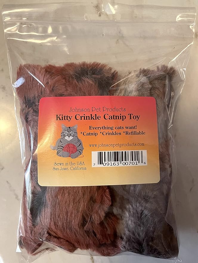 Refillable Kitty Crinkle Furry Catnip Toy-Mewly Pet