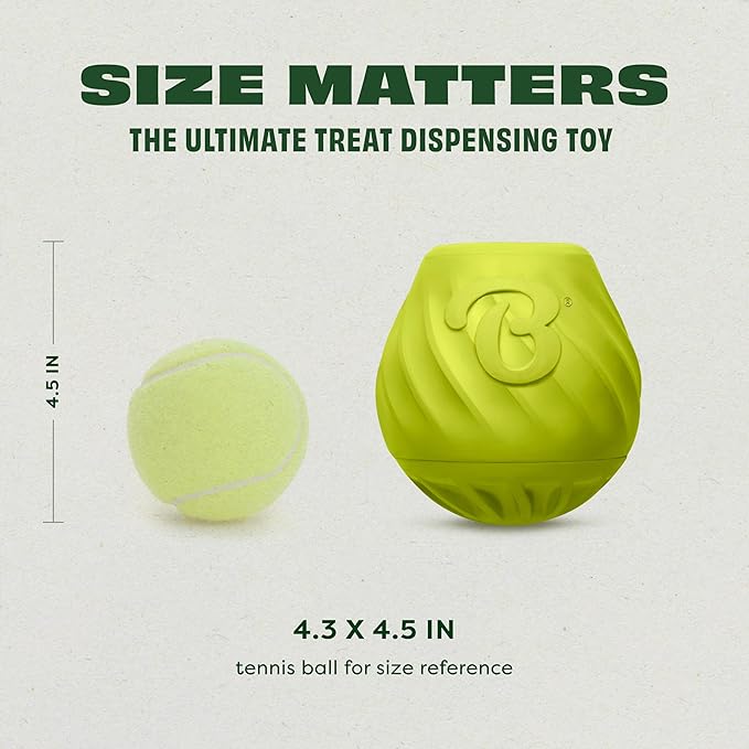 Benebone Pawbler - Natural Rubber Interactive Enrichment Treat and Kibble Dispensing Dog Toy – Great for Boredom - Medium/Large-Mewly Pet