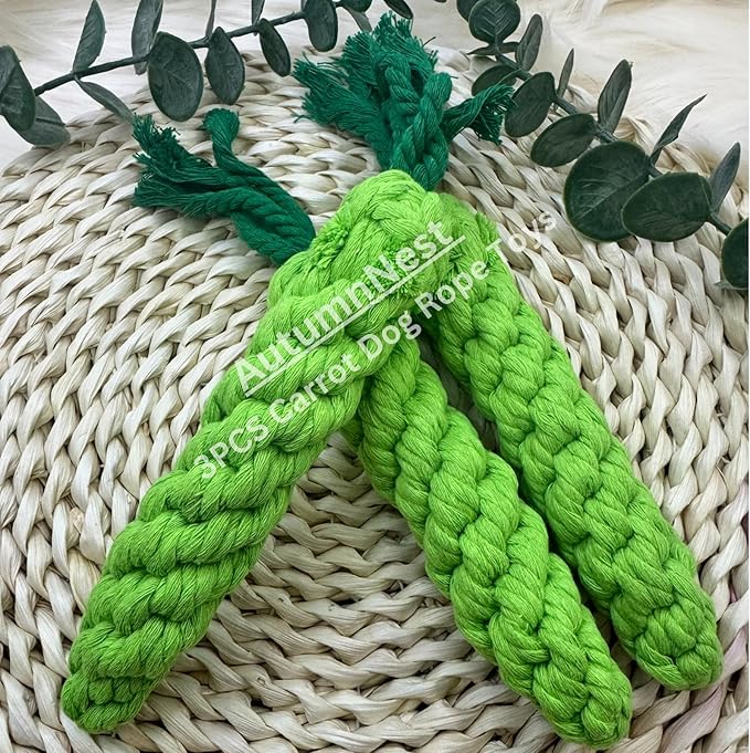 3PCS Green Woven Pet Chew Set, Dog Chew Accessories, Cat Interactive Chews, Safe & Durable Braided Chews for Dogs, Cats & More Pets-Mewly Pet