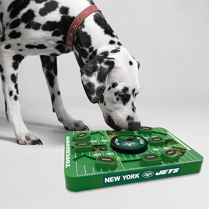 Pets First NFL New York Jets Large Puzzle Toy, Dog Puzzle Treat Toy, New Large Size, Interactive Dog Treat Toy, Dog Slow Feeding Toy-Mewly Pet