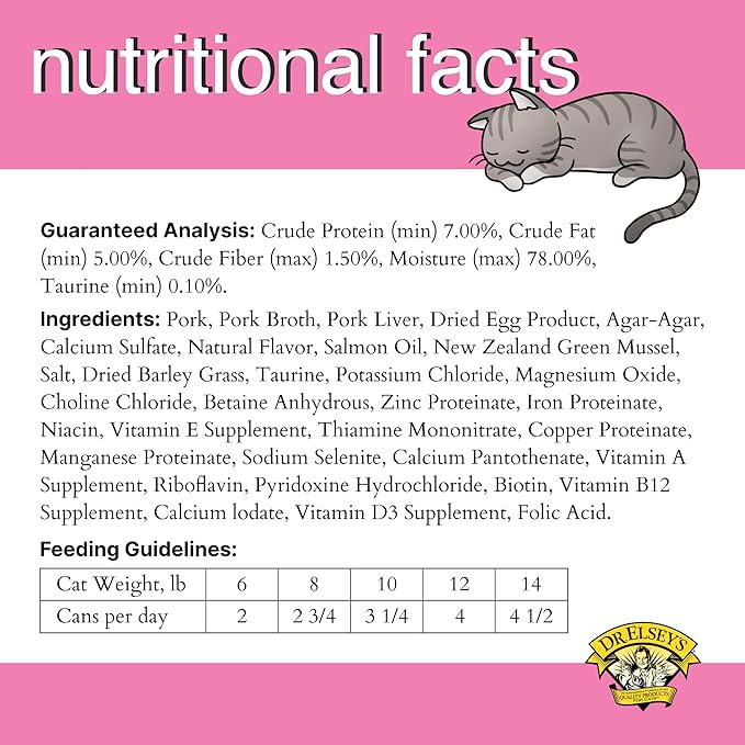 Dr. Elsey's cleanprotein Original Pork Recipe Wet Cat Food, (Pack of 24), 2.75oz Cans-Mewly Pet