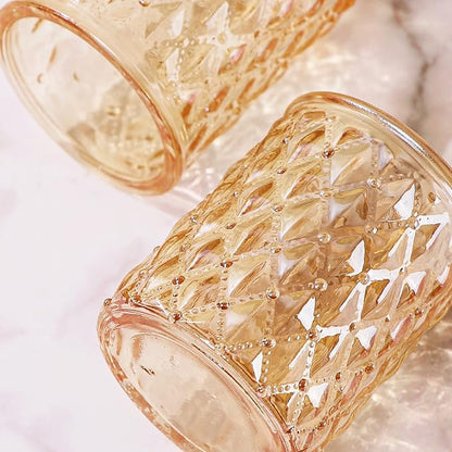 12pcs Gold Votive Candle Holders- Tealight Candle Holder for Table Centerpiece, Glass Candle Holder for Wedding Table Decor, Home Decor and Party Decor