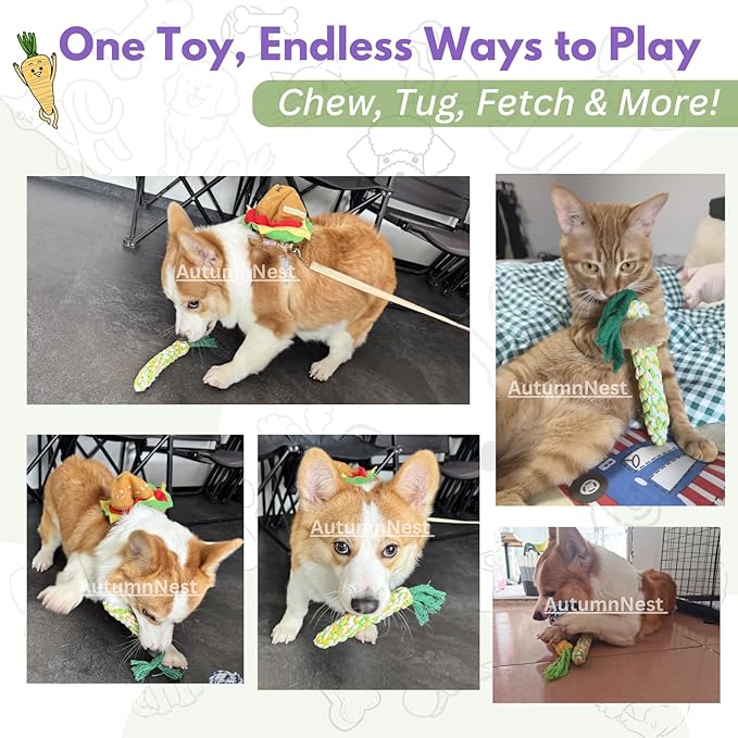 3PCS Rainbow Woven Pet Chew Set, Colorful Puppy Teething Chews, Dog Chew Toys, Cat Teething Playset, Soft & Safe Interactive Pet Chews-Mewly Pet