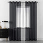 DUALIFE Black Curtains 108 Inches Long for Living Room 2 Panels Grommet Window Semi Sheer Extra Long Curtains for High Ceiling Bedroom Party Parties Backdrop 52X108 Inches 9 FT Floor Length