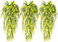 RECUTMS Outdoor Fake Hanging Plants,Hanging Plant Vine with Lights,Faux Eucalyptus Leafs Greenery Vine Plant Faux Plants Fake Plants Greenery for Jungle Theme Party Wedding Decoration(Yellow)