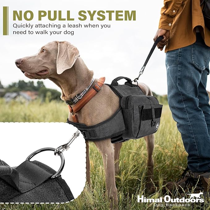 Himal Outdoors Dog Backpack & Saddle Bag, Tactical Hiking Backpack for Large Dogs with Side Pockets & Adjustable Strap-Mewly Pet