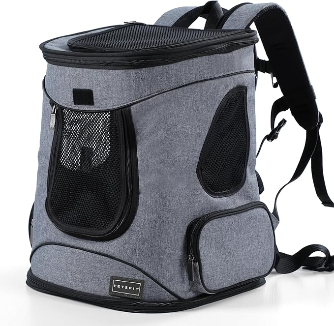 Petsfit Pet Backpack Carrier with Upgrade Waist Cushion Design to Better Fit The Waist, Suitable for Small and Medium Cats, and Rabbits up to 18 Pounds-Mewly Pet