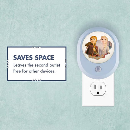 Disney Frozen II MySelect LED Night Light, Motion Sensor, Dusk-to-Dawn, Featuring Anna and Elsa, Ideal for Girls' Bedrooms, Nurseries, or Bathrooms – 44473