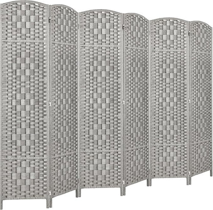 Rose Home Fashion 6 ft Tall Room Divider, Room Dividers and Folding Privacy Screens, 15.7in Privacy Screen 6 Panel Partition Temporary Wall Separation for Private, Stone Grey