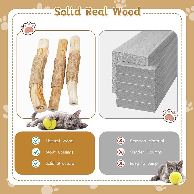 Wooden Cat Tree, Modern Cat Tree Tower with Jumping Platforms, Baskets, Cat Condo, 40" Cat Scratching Posts for Indoor Cats Kitten-Mewly Pet