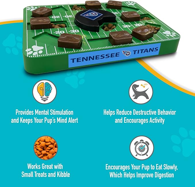 Pets First NFL Tennessee Titans Puzzle Toy - Interactive Dog Treat Puzzle-Mewly Pet