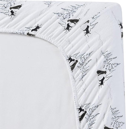 Eddie Bauer - Twin Sheets, Cotton Flannel Bedding Set, Brushed For Extra Softness, Cozy Home Decor (Dog Friends White, Twin)