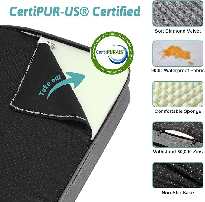 Orthopedic Dog Beds for Medium Size Dog, Pet Couch for Dog Cat, Supportive Foam Bolster Sofa with Waterproof Lining Cover, Anti-Slip, Comfort, Washable, 30x20x7.5 in, U Shape, Grey-Mewly Pet