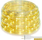 48ft Warm White LED Rope Lights Outdoor - 324 LEDs Christmas Rope Lights, 120V ETL Certified, Connectable to 192ft, Weather-Resistant, w/24 Mounting Clips & Screws - Cozy Home & Café Decor
