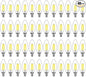 48-Pack Dimmable E12 LED Candelabra Bulbs 40Watt Equivalent, 5000K Daylight White, 450Lumens, 4W B11 Vintage Chandelier Light Bulbs, LED Filament Clear Glass Candle Lamp for Ceiling Fan Home Decor