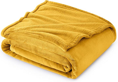 Bedsure GentleSoft Gold Fleece Throw Blanket - 300GSM Blankets for Couch, Sofa, Bed, Soft Lightweight Plush Cozy Throws for Toddlers, 50x60 inches
