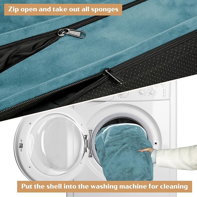 Comfort Expression Small Dog Beds Waterproof Cat Beds Orthopedic Foam Sofa Beds for Small Dogs Comfy Pet Bed with Washable Removable Cover & Non-Slip Bottom(XX-Small,Washed Blue)-Mewly Pet