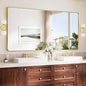 TokeShimi 72x36 Brushed Gold Bathroom Mirror,Tempered Glass,Bathroom Wall Mirror with Seamless Aluminum Frame,Modern Bathroom Vanity Mirror Shatterproof(Horizontal/Vertical)
