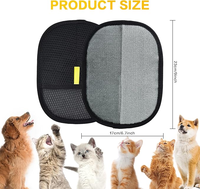 5pc Pet Hair Removal Gloves, Reusable Cats & Dogs Pet Hair Removal Tool,Efficient Pet Hair Removal Electrostatic Gloves is Suitable for Clothes, Sofas, Beds and Carpets-Mewly Pet