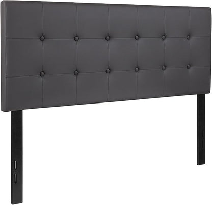 Flash Furniture Lennox Tufted Upholstered Full Size Headboard in Gray Vinyl