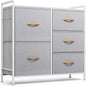 ROMOON Dresser for Bedroom, Storage and Organizers for Closet with 5 Drawers, Small Fabric Dresser and Chests of Drawers for Kids Bedroom, Nursery, Living Room, Hallway (Grey)