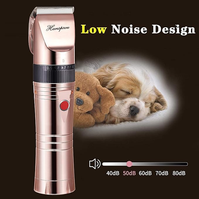 Dog Clippers for Grooming, Professional 5000mAh Battery Dog Trimmer for Thick Hair,Heavy Duty Cordless Dog Trimmer for Grooming, Low Noise with Guard Combs for Dog Cat-Mewly Pet