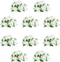 10Pcs Artificial Flower Ball Arrangement, 9.5" 15 Heads Wedding Roses Bouquet with Base Suitable for Parties Valentine's Day Wedding Centerpieces Flower Rack and Home Decor (White)