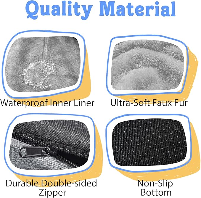 Orthopedic Washable Large Dog Bed - Egg Foam Dog Beds for Large and Medium Dogs Big Pet Beds with Removable Washable Cover and Bolster for Extra Large Dogs-Mewly Pet