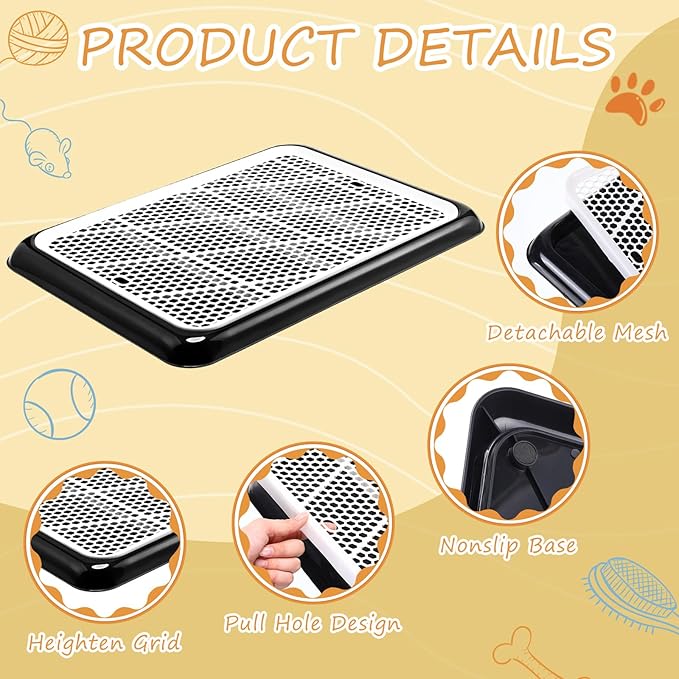 Mifoci 2 Pcs Dog Pee Pad Holder Potty Tray Portable Dog Litter Box Toilet Training for Indoor Outdoor Small Medium Large Pet Puppy(25.6 x 18.9 Inch)-Mewly Pet