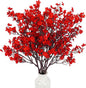Uieke 15 Pcs Babys Breath Artificial Flowers Bulk Silk Red Faux Flowers Real Touch Gypsophila Bouquet for Christmas Halloween Home Wedding Decoration