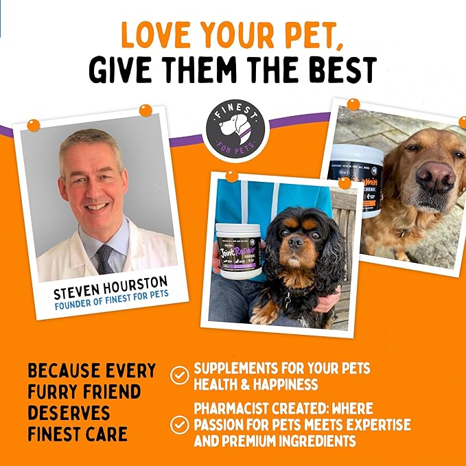 Joint Repair Hip and Joint Chews for Dogs - Finest for Pets Glucosamine, Chondroitin, MSM, Omega 3 & Turmeric for Dog Joint Support, Mobility & Pain Relief - (120 Chicken Flavored Chews, Made in USA)-Mewly Pet