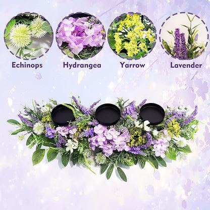 Artificial Wild Flower Candle Holder (Purple)