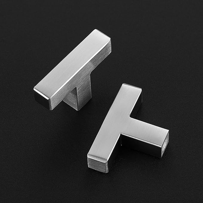 30 Pack Brushed Nickel Cabinet Knobs - Kitchen Cabinet Knobs Silver Cabinet Pulls for Kitchen Cabinet Drawer Stainless Steel Dresser Knobs for Cabinet Hardware 2in Length Single Hole Square