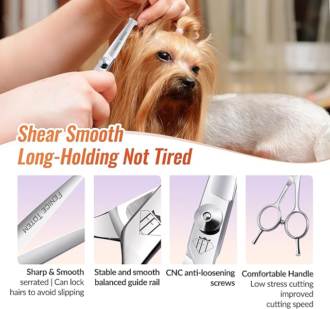 Dog Grooming Scissors: 4.75" Pet Straight Shears Made Of Advanced Stainless Steel Alloy for Trimming Dogs Cats and Other Pets Face and Paws-Mewly Pet