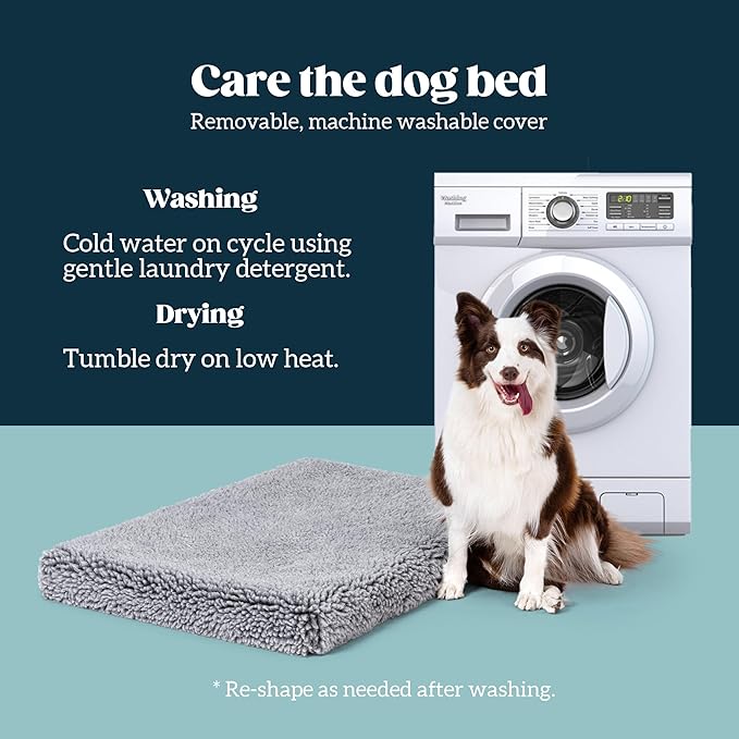 Stoutwool 4" Indestructible Dog Bed - Orthopedic Chew Proof Dog Crate Pad - Fluffy Kennel Mat for Aggressive Chewers - Ideal for Large Breeds & Fits 36-Inch Crate - 35"x22", Charcoal-Mewly Pet