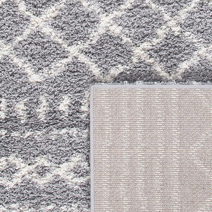 SAFAVIEH Arizona Shag Collection Area Rug - 3'2" Square, Grey & Ivory, Moroccan Design, Non-Shedding & Easy Care, 1.6-inch Thick Ideal for High Traffic Areas in Living Room, Bedroom (ASG741G)