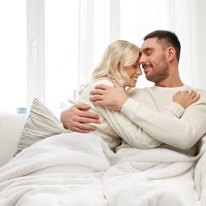 Bedsure GentleSoft Sherpa Fleece Blankets Queen Size for Bed - Thick and Warm Throw for Women and Men, Soft Fuzzy Plush Queen Blanket for Winter, White, 90x90 Inches