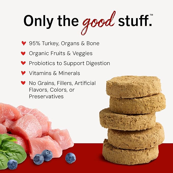 Stella & Chewy's Freeze-Dried Raw Dinner Patties - Turkey Recipe - High Protein Grain-Free Puppy & Dog Food - Perfect For Picky Eaters - 5.5 oz-Mewly Pet