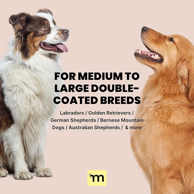 MalsiPree Dog Brush for Shedding - 2 in 1 Undercoat Rake Deshedding Tool for Medium to Large Double-Coated Dog Grooming - Pet Dematting Comb - Pet Deshedder (Pink)-Mewly Pet