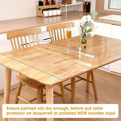 20 X 46 Inch Clear Table Cover Protector 1.5mm Thick Table Protector for Dining Room Waterproof Plastic PVC Vinyl Tablecloth Cover Tabletop Protective Pad for Furnture Wooden Coffee Glass Side Surface