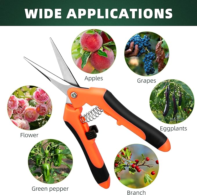 3-Pack Stainless Steel Pruning Shears, Pruning Snips and Clippers for Gardening-Mewly Pet