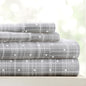 Linen Market Double-Brushed Patterned Microfiber California King Sheet Set 4 Piece – Oeko-TEX Certified Ultra Soft & Wrinkle-Free - 16" Deep Pocket Sheets Easy Care Cal-King Size - Polka Dot Gray