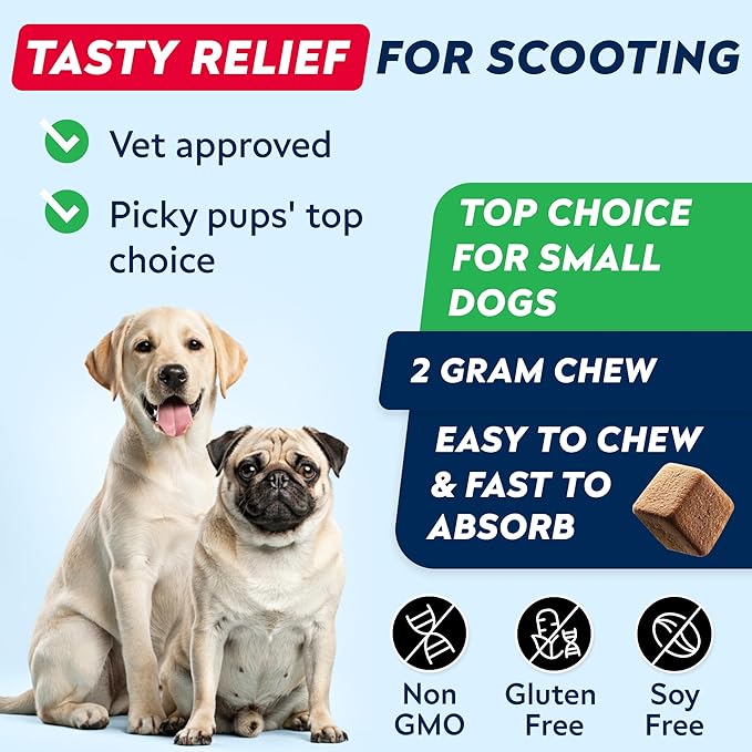 STRELLALAB Anal Gland Support Chews - Scoot Treatment - Digestive Enzymes, Prebiotics & Fiber Supplement for Dogs Digestion & Gut Health. Proprietary Blend of Beet, Psyllium, Dandelion & Pumpkin 120Ct-Mewly Pet