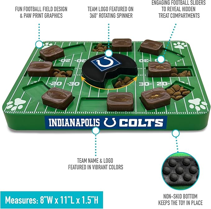 Pets First NFL Indianapolis Colts Puzzle Toy - Interactive Dog Puzzle Treat Toy-Mewly Pet